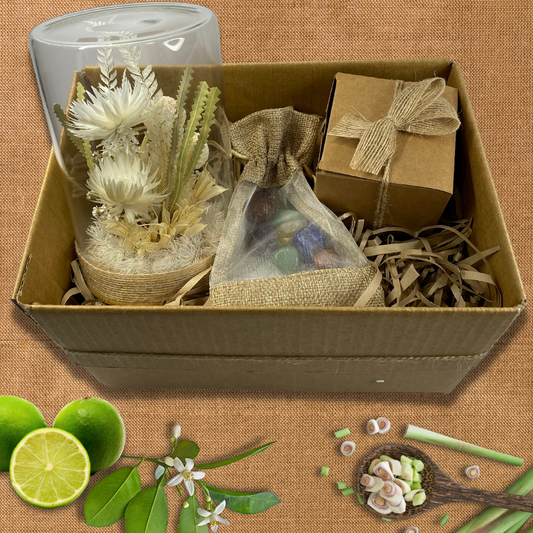 Srikandi Gift Box - White & Beige Posy Set